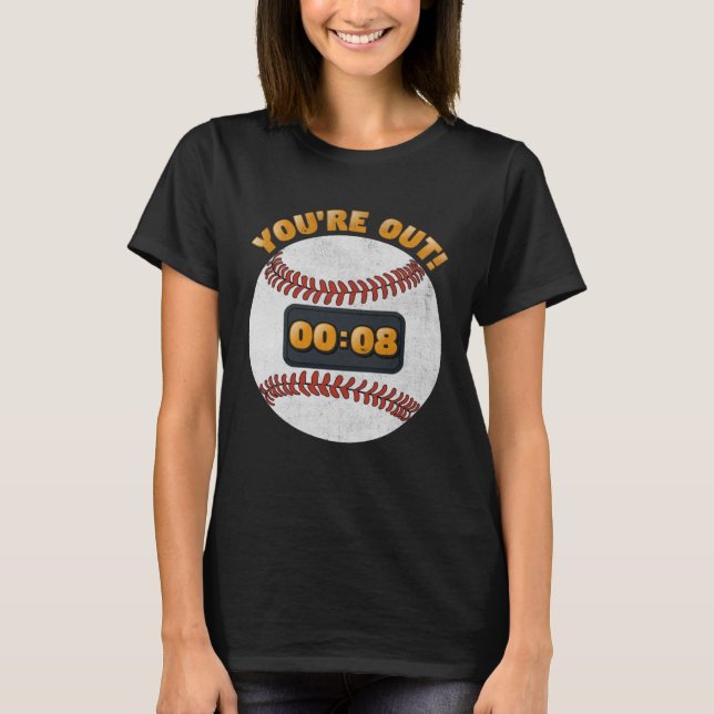 Baseball Pitch Clock 15 Seconds Rule Batter Box Do T Shirt (Framsida)