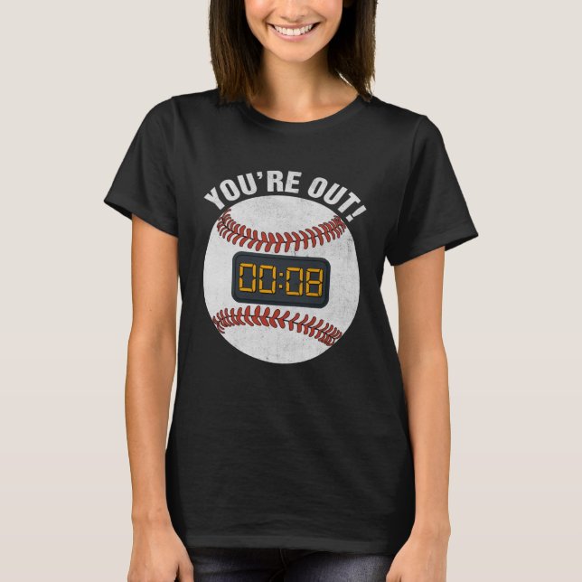 Baseball Pitch Clock 15 Seconds Rule Batter Box Do T Shirt (Framsida)