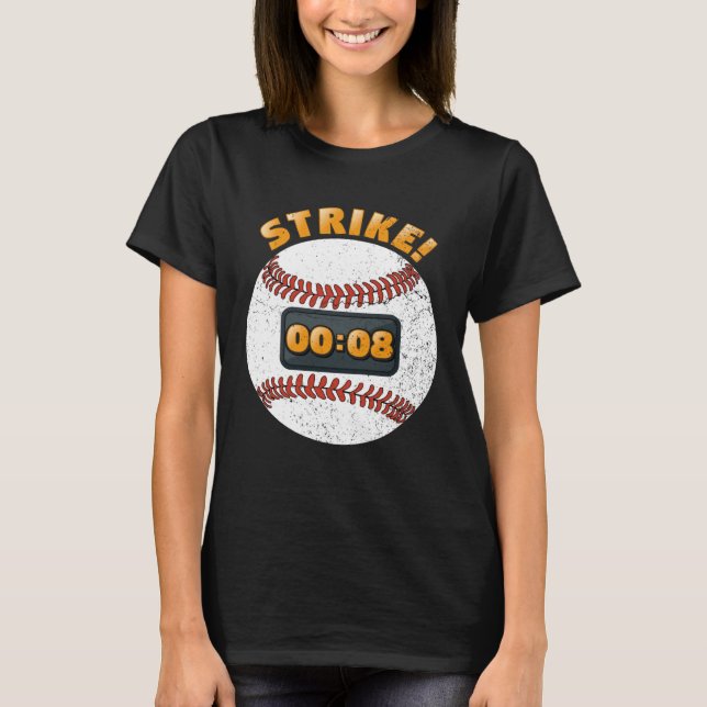Baseball Pitch Clock 15 Seconds Rule Batter Box Do T Shirt (Framsida)