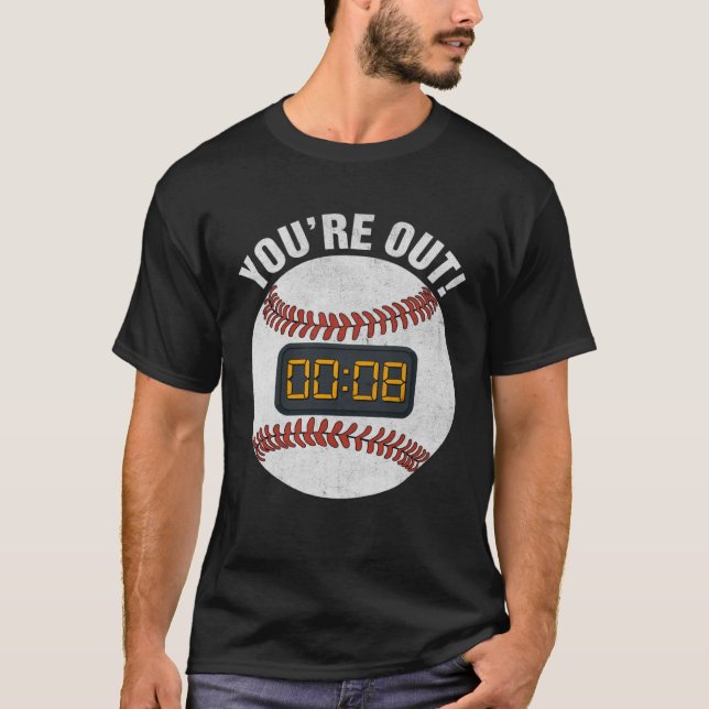 Baseball Pitch Clock 15 Seconds Rule Batter Box Do T Shirt (Framsida)
