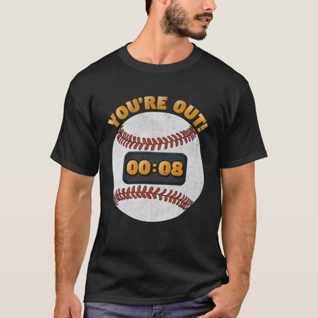 Baseball Pitch Clock 15 Seconds Rule Batter Box Do T Shirt (Framsida)