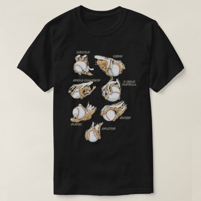 Baseball Pitch Grips Poster T Shirt (Design framsida)