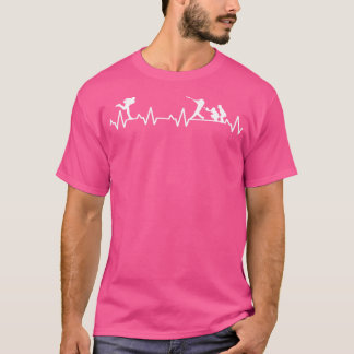 Baseball Pitcher EKG-hjärtslag bas T Shirt
