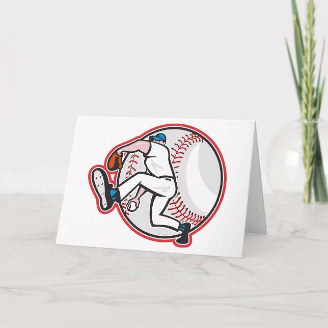 Baseball Pitcher-hälsningskort Kort (Skapare uppladdad)