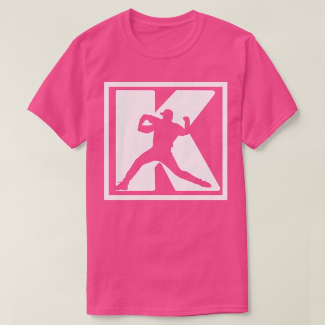 Baseball Pitcher Pitching K Roligt Baseball T Shirt (Design framsida)