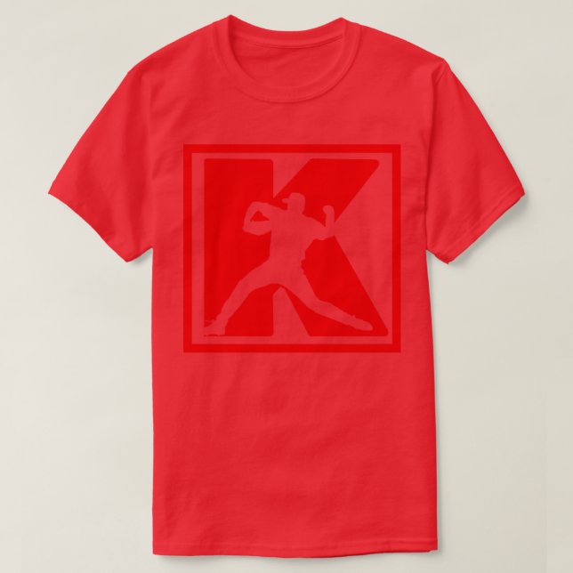 Baseball Pitcher Pitching K Roligt Baseball T Shirt (Design framsida)