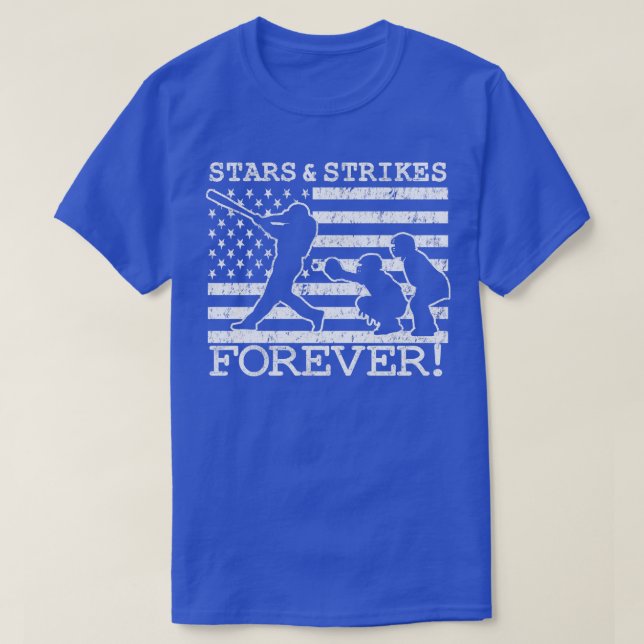 Baseball Pitcher Stars och Strejkor American Flagg T Shirt (Design framsida)
