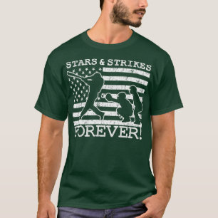 Baseball Pitcher Stars och Strejkor American Flagg T Shirt