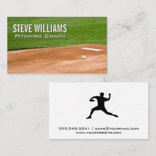 Baseball Pitching Mound Pitcher-Logotyp Visitkort