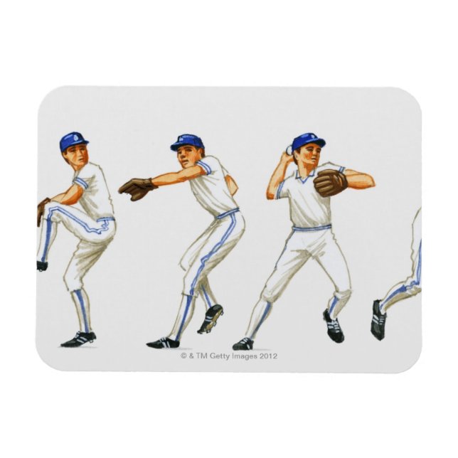 Baseball pitching-teknik, många-bild magnet (Horisontell)