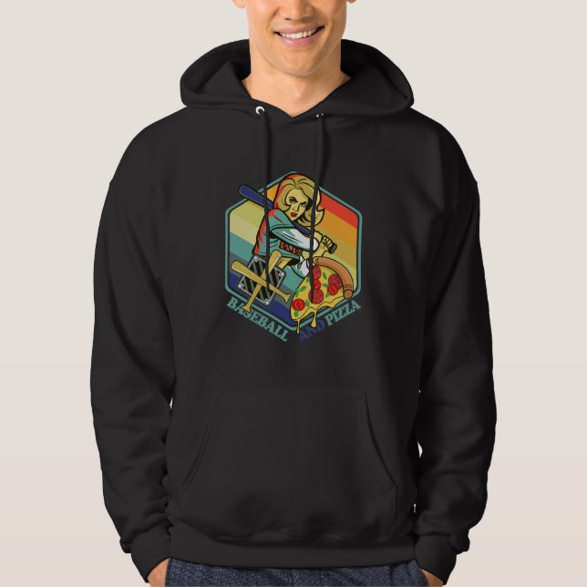 Baseball & Pizza Inning Strike Italian Pasta  for  Hoodie (Framsida)