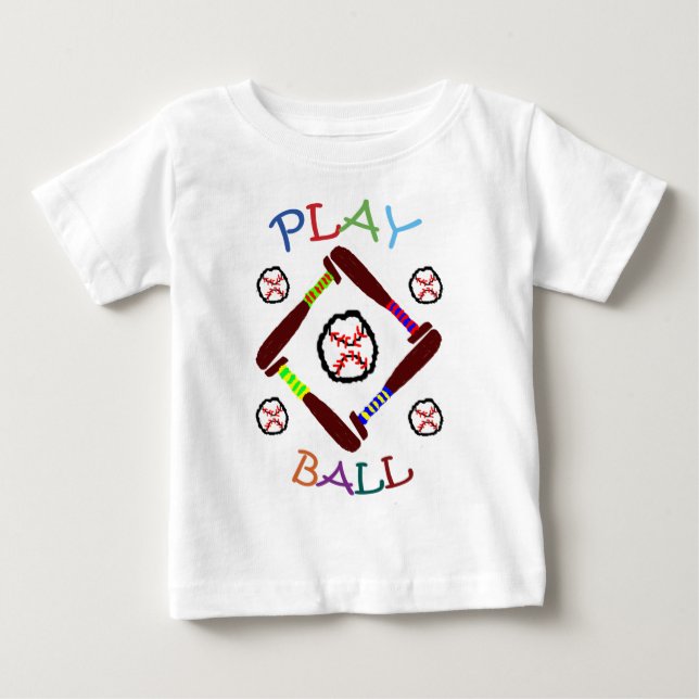 Baseball Play Boll Shirt T Shirt (Framsida)