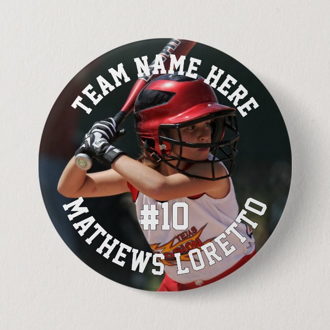 Baseball Player Add Namn Number Team och Photo Knapp (Framsida)