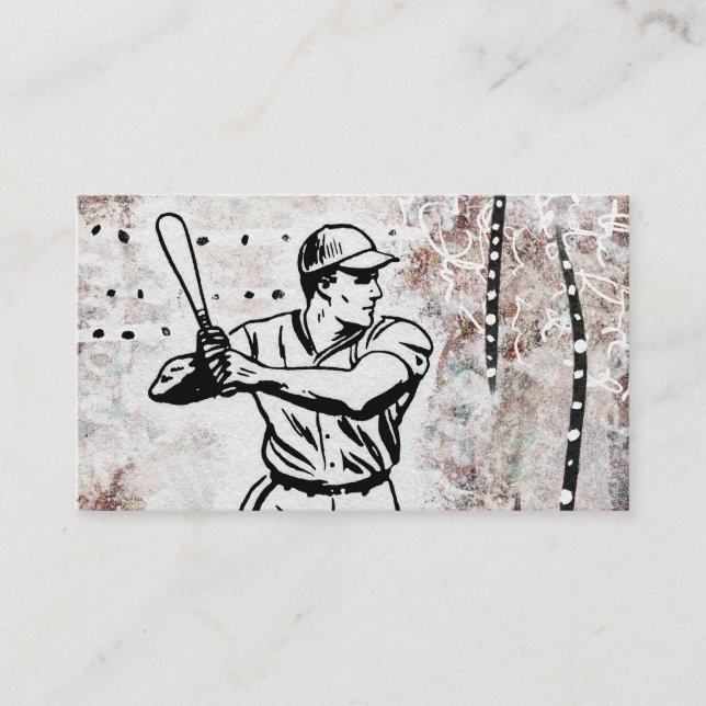 Baseball Player-Affärskort - Brown White Visitkort (Framsida)