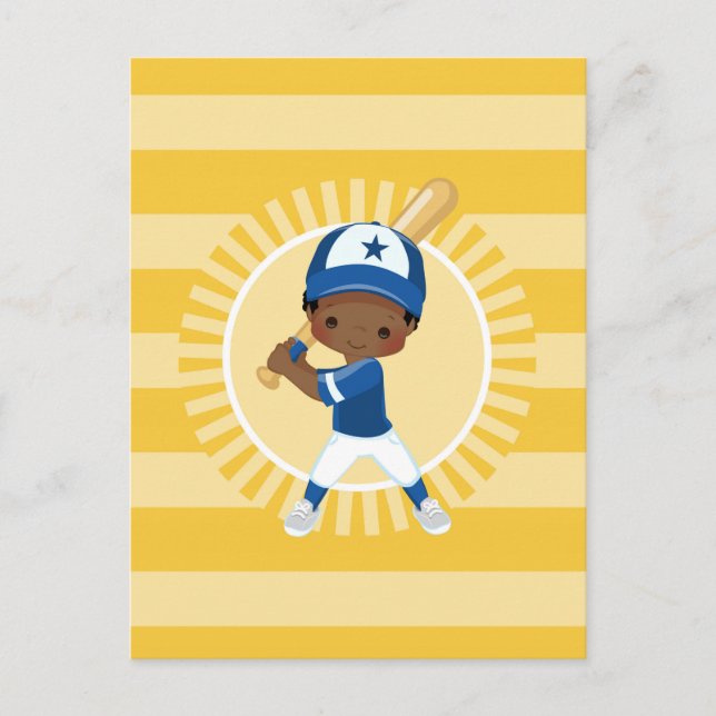 Baseball Player - African American Boy Vykort (Framsida)