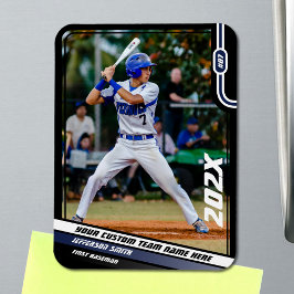Baseball Player Anpassningsbar Blue Magnet