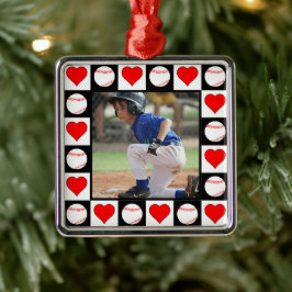Baseball Player-Anpassningsbarna Sports Photo-jul Julgransprydnad Metall