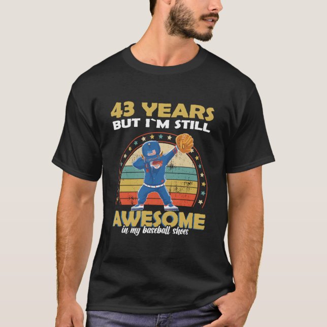 Baseball Player Awesome 43 T Shirt (Framsida)