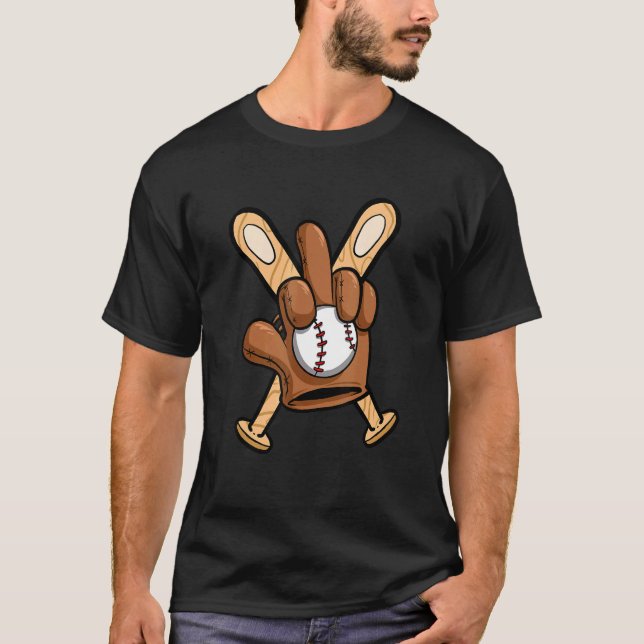 Baseball Player Baseball Fladdermus Basketball Glo T Shirt (Framsida)