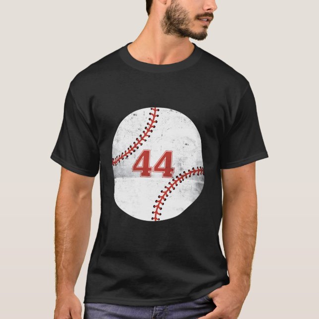 Baseball Player Baseball Fläkt Jersey 44 T Shirt (Framsida)