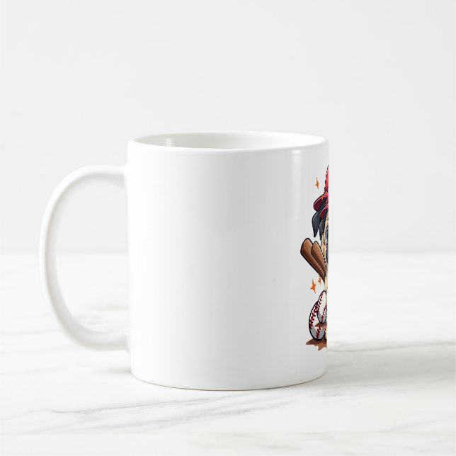 Baseball Player Coach Pug Hund älskare Pug Mamma Kaffemugg (Vänster)
