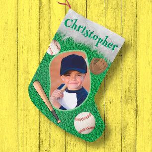 Baseball Player Coach Softball Player Photo Namn Liten Julstrumpa