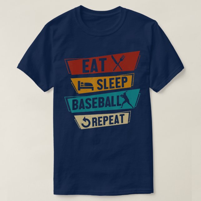 Baseball Player Funny Eat Ssov Baseball Repeat Ba T Shirt (Design framsida)