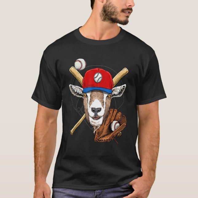 Baseball Player Goat  Pitcher Catcher Baseball Coa T Shirt (Framsida)