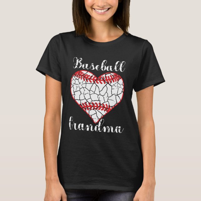 Baseball Player Grandmother Baseball Grandma T Shirt (Framsida)