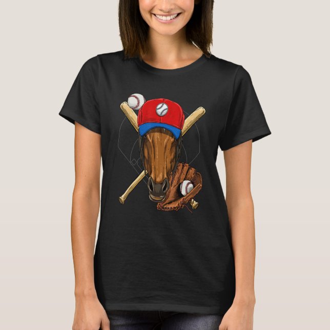 Baseball Player Horse  Pitcher Catcher Baseball Co T Shirt (Framsida)
