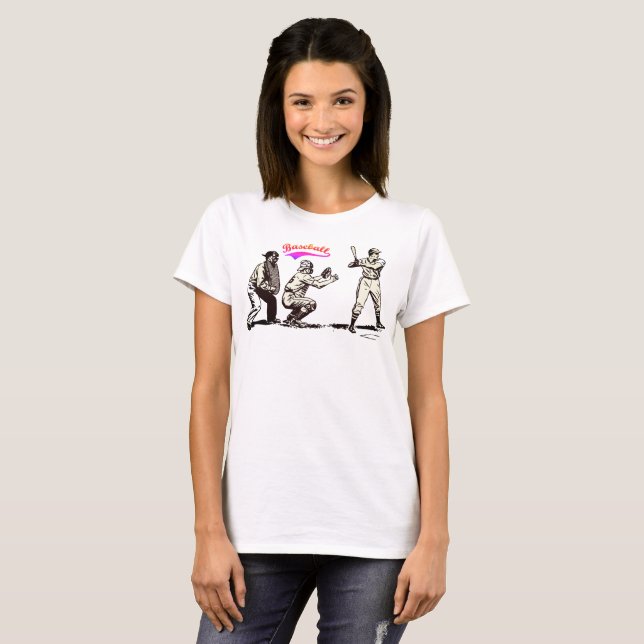 Baseball Player i Fladdermus Tee Shirt (Hel framsida)