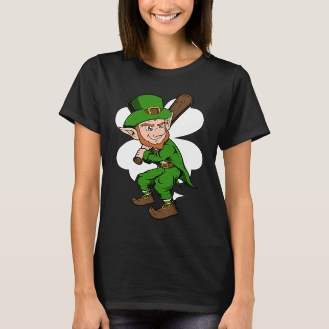 Baseball Player Leprechaun St Patrick's Day Baseba T Shirt (Framsida)