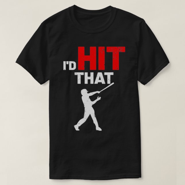 Baseball Player Lustigt batter jag Slått att Sport T Shirt (Design framsida)