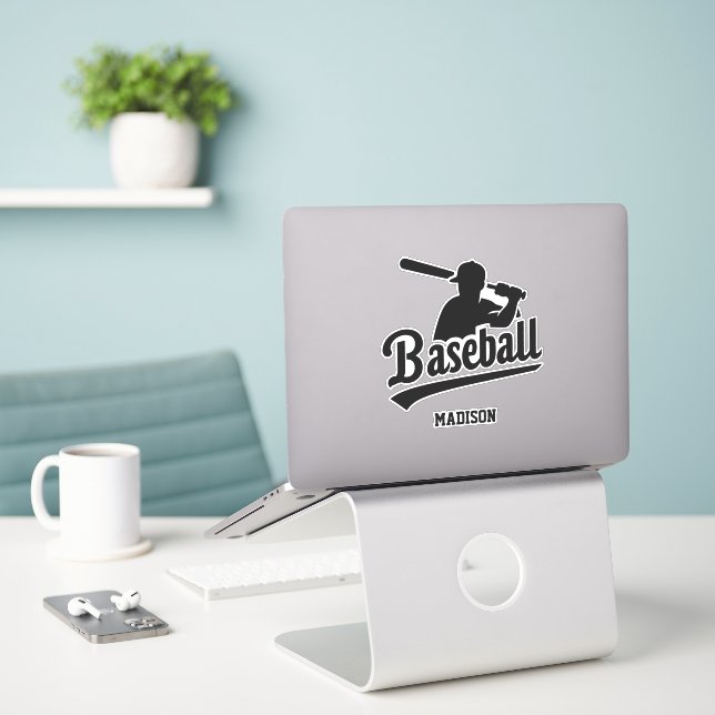 Baseball Player med eget namn Klistermärken (Laptop På Skrivbordet)
