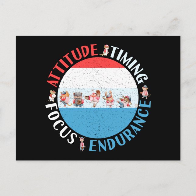 Baseball Player Mindset - Rött vitt blått Vykort (Framsida)