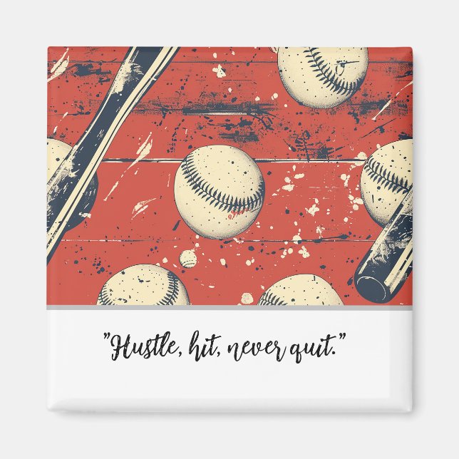 "Baseball Player Motivation Magnet (Framsidan)