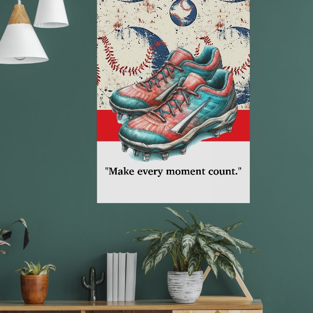 Baseball Player Motivation Poster (Vardagsrum 1)