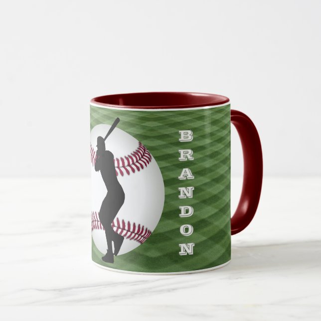 Baseball Player Mugg med Namn (Framsida höger)