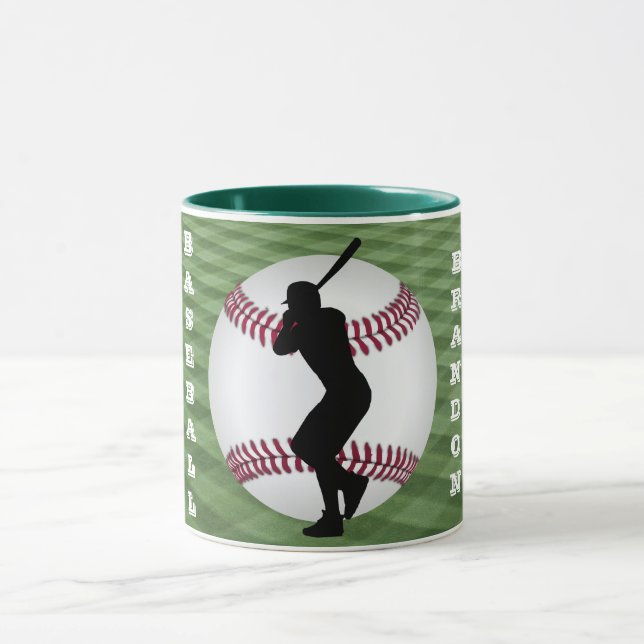 Baseball Player Mugg med Namn (Center)