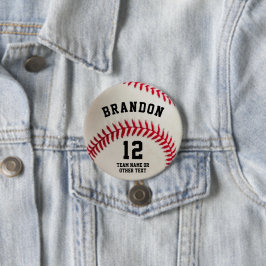 Baseball Player-Namn-nummerförälder Knapp