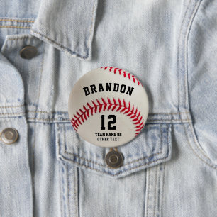 Baseball Player-Namn-nummerförälder Knapp