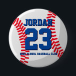 Baseball Player Nummer School Sports Team Knapp<br><div class="desc">En perfekt för sportfantaster,  idrottsmän,  spelare,  tränare eller kapten i basebolllaget. Du kan anpassa ordalydelsen så att den passar alla evenemang med det här idrottstemat,  oavsett om det är födelsedag,  mästerskap firande eller vinnande party.</div>