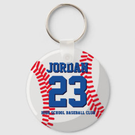 Baseball Player Nummer School Sports Team Nyckelring