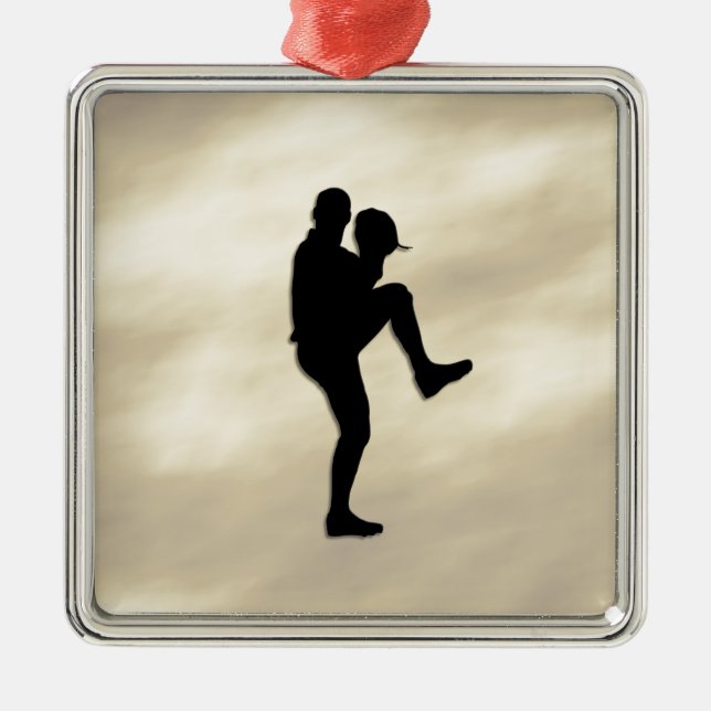 Baseball Player Pitcher windup Julgransprydnad Metall (Framsidan)