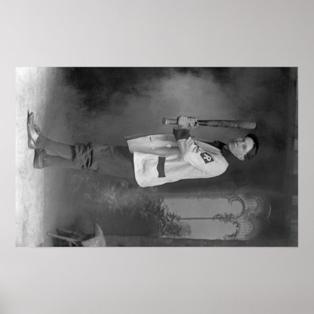 Baseball Player Porträtt som håller Fladdermus Poster (Framsidan)