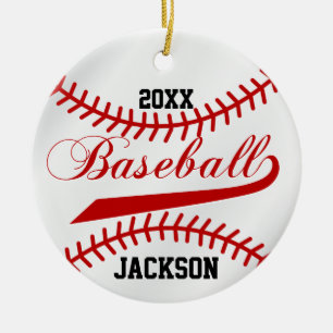 Baseball Player - Red Julgransprydnad Keramik