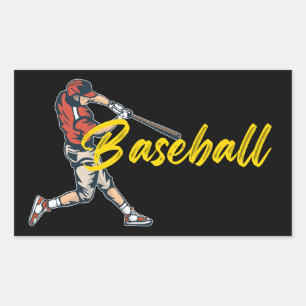 Baseball Player Rektangulärt Klistermärke