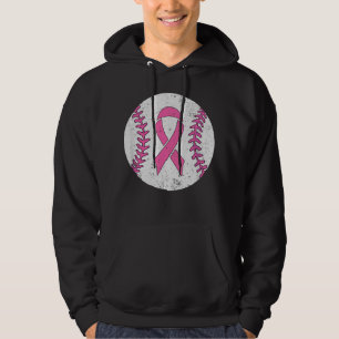 Baseball Player Rosa Ribbon Breast Cancer Awarenes Hoodie