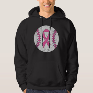 Baseball Player Rosa Ribbon Breast Cancer Awarenes Hoodie