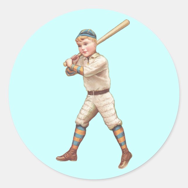 Baseball Player Runt Klistermärke (Framsida)
